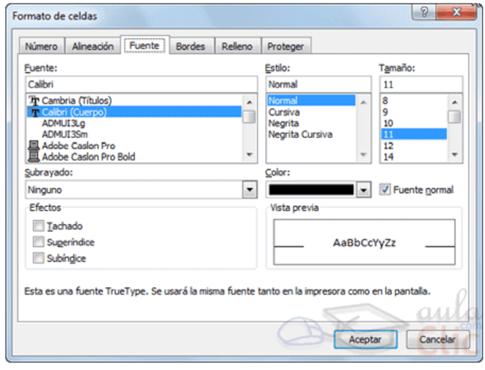 6. Formato de celdas