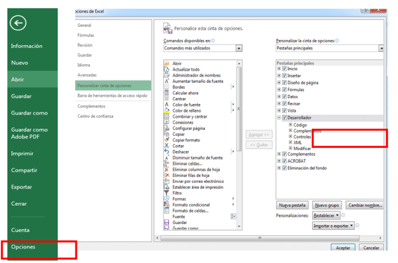 creación de un botón en macros