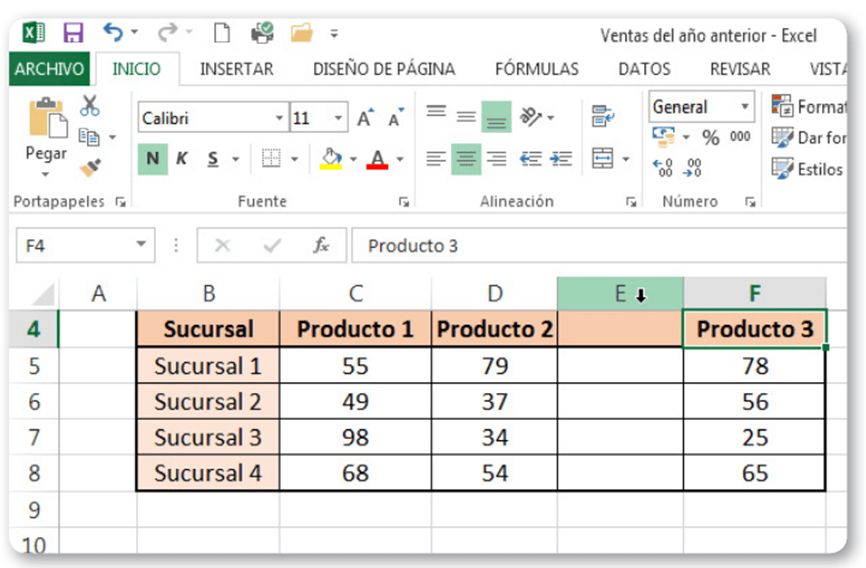 Trabajar con filas y columnas